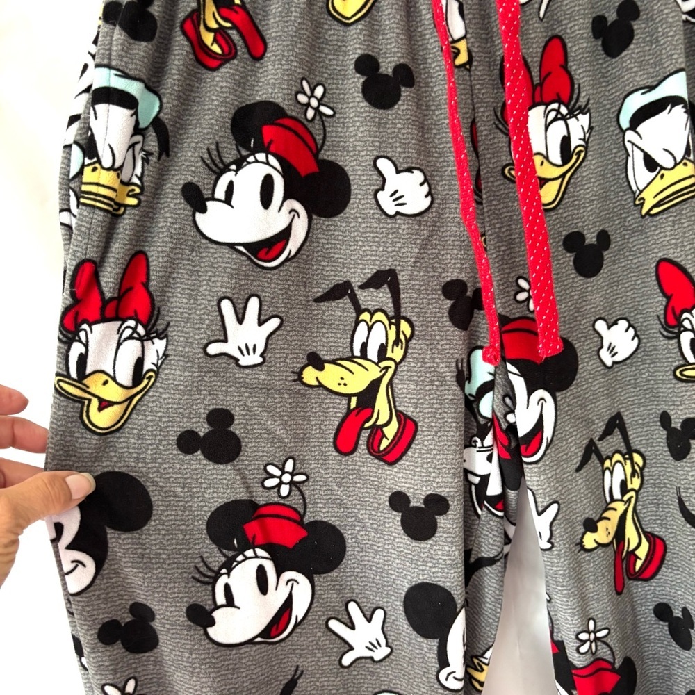 Disney Mickey Minnie Donald Gray pajama Joggers SZ S NWOT - Picture 4 of 8